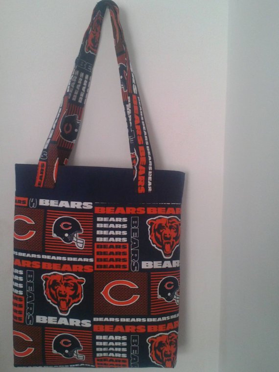 Chicago Bears Orange and Blue Inspired Tote