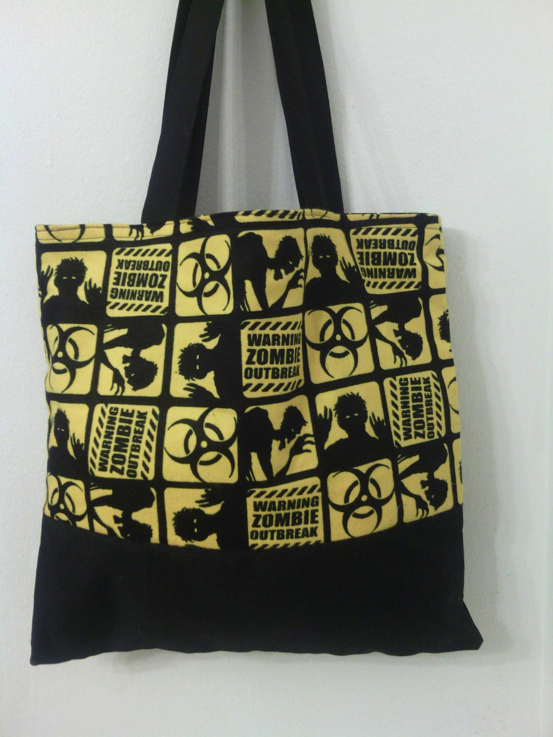 Zombie Outbreak Black and Yellow Tote