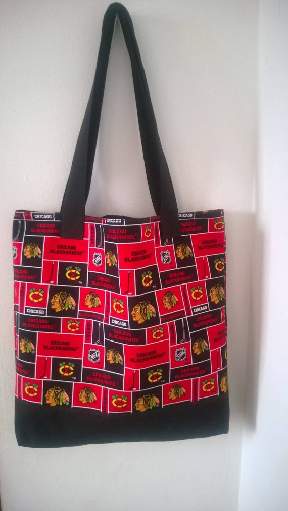 Large Chicago Blackhawks Handmade Tote