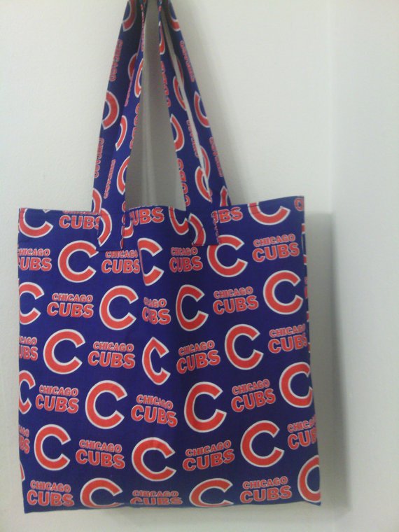 Large Chicago Cubs Inspired Handmade Tote