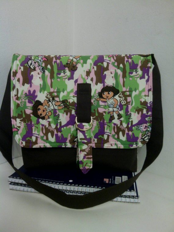Dora Wild Life Camo, Child Size Messenger, Cross Body Bag