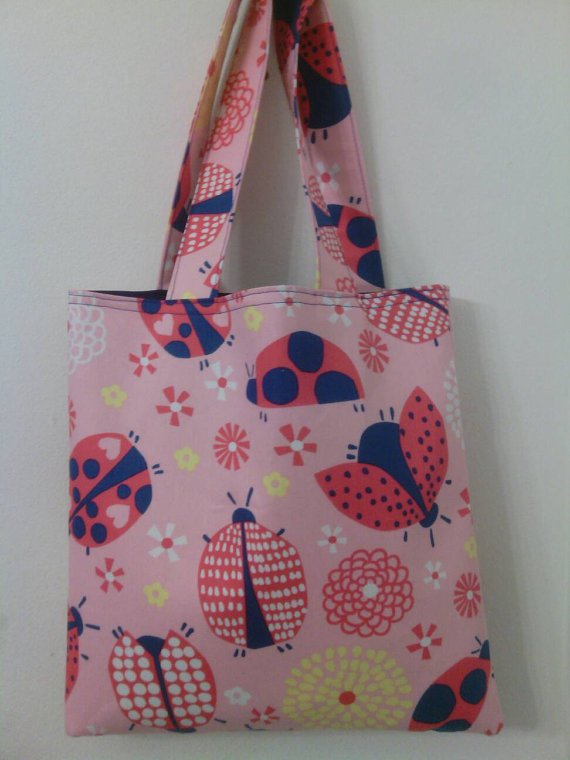 Pink Doodles, Child Size Dot To Dot Ladybug Tote