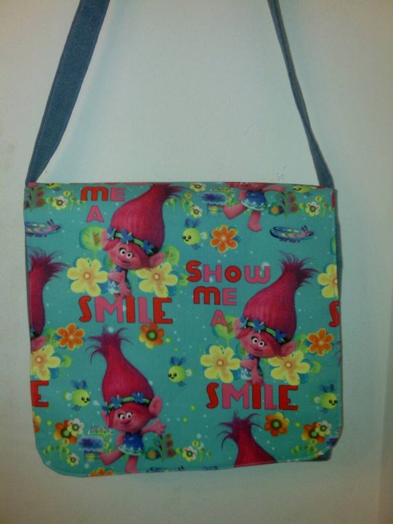 Trolls Inspired, Child Size Denim Messenger, Cross-body Bag