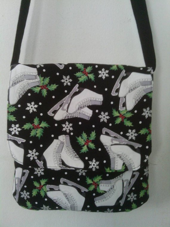 Figure Skates and Hollies Cross Body Bag