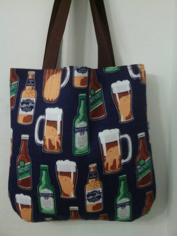 Beer Mugs, Bottoms Up, and Stress Reliever Inspired Tote