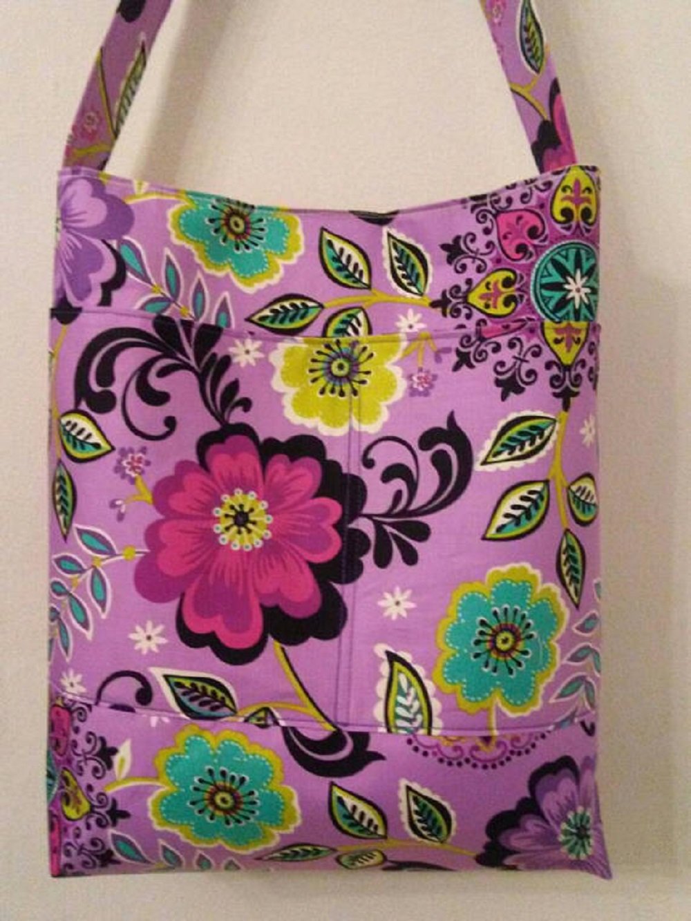Purple & Green Molly Dinkin Floral Shoulder Bag, Hobo Bag