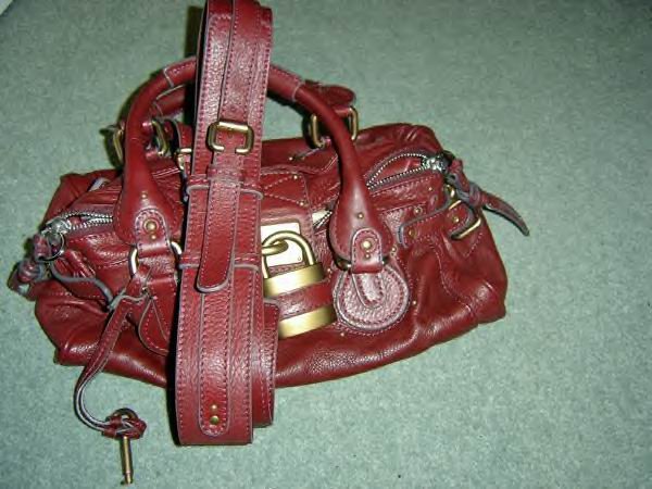 DEEP RED LEATHER WITH SHOULDER STRAP