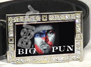 BIG PUN CHRIS RIOS ICED OUT BLING CZ CHARM BELT BUCKLE
