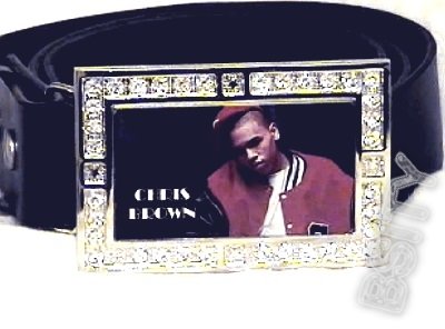 CHRIS BROWN PHOTO #3 GLOW DARK CZ (FREE BELT ) BUCKLE