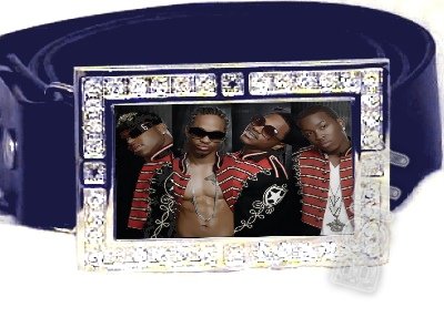 PRETTY RICKY PHOTO GLOW DARK CZ RHINESTONE BUCKLE
