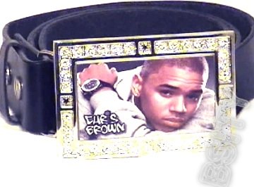 CHRIS BROWN PHOTO GLOW DARK CZ (FREE BELT ) BUCKLE