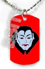 DRACULA VAMPIRE HALLOWEEN Dog Tag KEY CHAIN FOR COSTUME