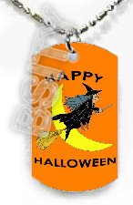 HAPPY HALLOWEEN WITCH Dog Tag KEY CHAIN FOR COSTUME