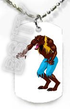 WEREWOLF MAN HALLOWEEN Dog Tag KEY CUTE CHAIN FOR COSTUME