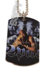 2PAC Tupac RIP PHOTO Dog Tag Charm SILVER #2 FREE CHAIN