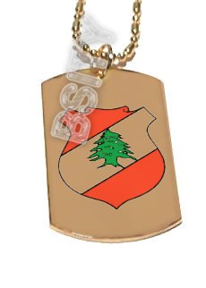 LEBANON LEBANESE EMBLEM FLAG GOLD Dog Tag Dogtag CharM