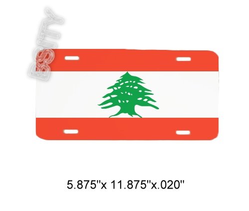 LEBANON Lebanese Republic FLAG FULL COLOR LICENSE PLATE