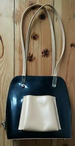 Beijo Black & Tan Backpack Purse Handbag EUC