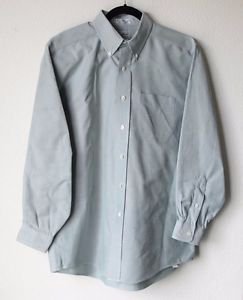 LL Bean Mens Long Sleeve Button Up Cotton Dress Shirt 16 - 33 Pale Green