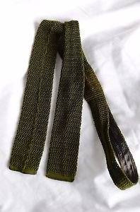 Men's Vintage Silk Woven Self Tie Bow Tie Olive Green