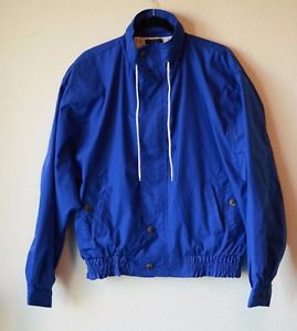 Vintage Men Lifes Adventures Dash Blue Windbreaker Jacket Coat Hood Medium USA
