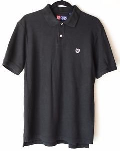 Ralph Lauren Chaps Blue Label, Black Golf Shirt Polo Short Sleeve Med Blue Label