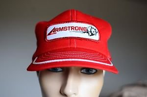 Armstrong Rhino Red & White Mesh Snap Back Hat Made in Shawnee Mission, KS USA
