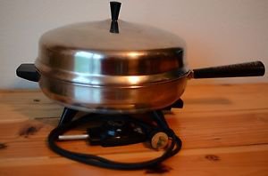 VTG Farberware 12" USA Made Electric Stainless Steel Skillet Fry Pan Model 310 A