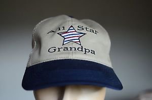All Star Grandpa Blue & Tan Mesh Snap Back Adjustable Trucker Baseball Cap Hat