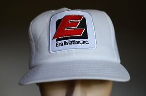 Era Aviation Inc Vintage White Snap Back Adjustable USA Made Pilot Trucker Hat