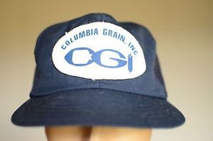 Columbia Grain Blue Mesh Snap Back Adjustable Baseball Trucker Hat Cap