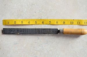 Vintage 8" Body Half Round Wax Metal File With Wooden Handle