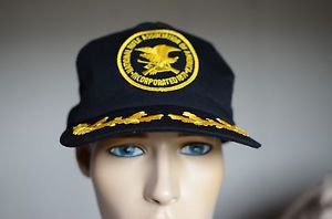 NRA Patriot Black & Gold Vintage Mesh Snap Back Hat Made Orange City, IA USA
