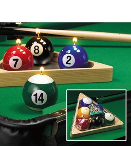 6-pc Pool Balls in Rack Tray Specialty Candle Set by Lava Enterprises