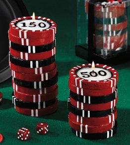 Small Stacked Poker Chips Pillar Specialty Candle by Lava Enterprises Candles