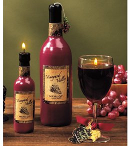 Large Sculpted Wine Bottle Candle