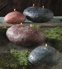Rock Candle with Single Wick