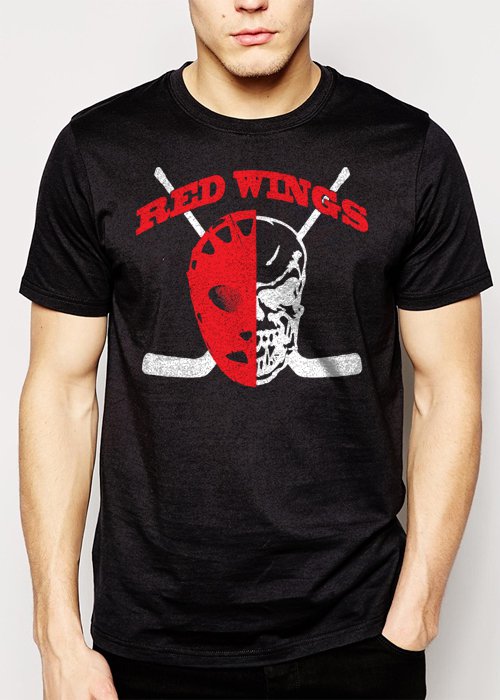 Best Buy Red Wings - Hockey Player Mask Men Adult T-Shirt Sz S-2XL