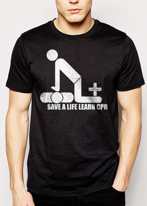 Best Buy SAVE A LIFE LEARN CPR Men Adult T-Shirt Sz S-2XL