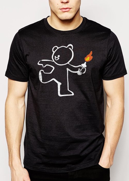 Best Buy Banksy Petrol Bomb Molotov Cocktail Men Adult T-Shirt Sz S-2XL