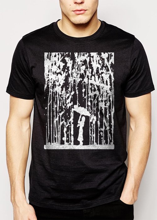Best Buy Umbrella Lady Raining Art Cool Funny Men Adult T-Shirt Sz S-2XL
