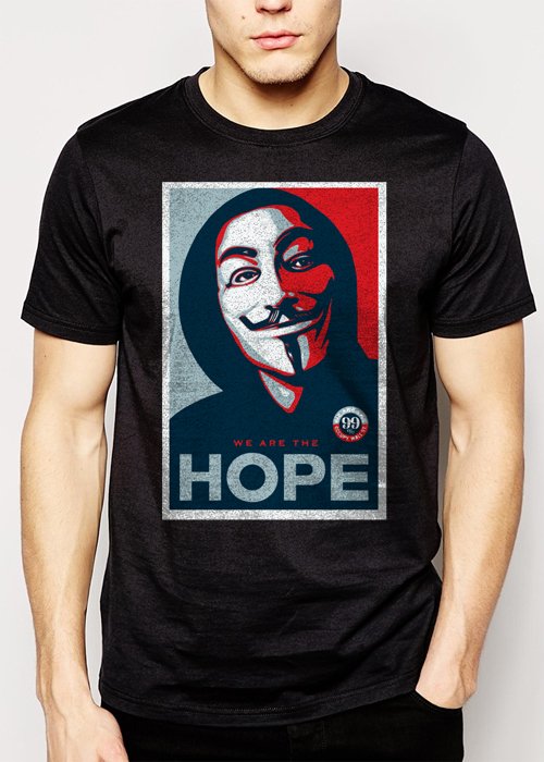 Best Buy v for vendetta face hope Men Adult T-Shirt Sz S-2XL