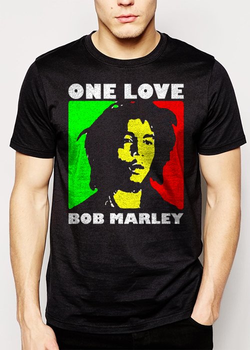 Best Buy Bob Marley One Love Rasta Men Adult T-Shirt Sz S-2XL