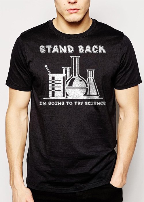 Best Buy SCIENCE SHIRT STAND BACK IM GOING TO TRY SCIENCE FUNNY Men Adult T-Shirt Sz S-2XL