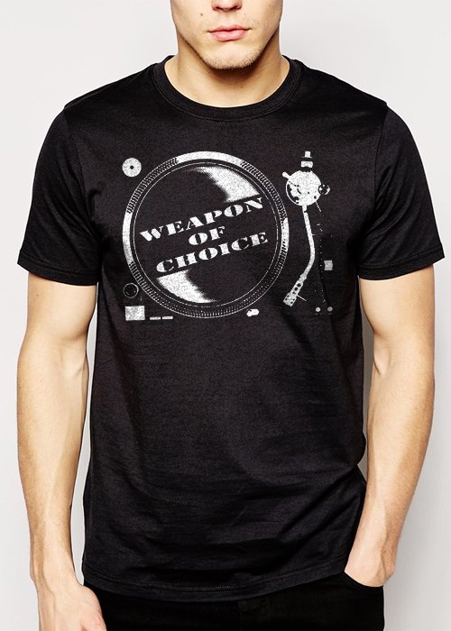 Best Buy Weapon Of Choice DJ Turntable Club Men Adult T-Shirt Sz S-2XL