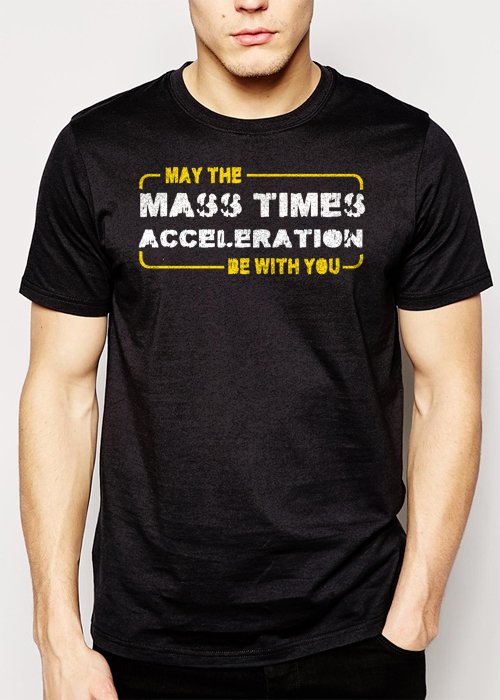 Best Buy Star Wars May the Force Be With You Mass Times Acceleration Men Adult T-Shirt Sz S-2XL