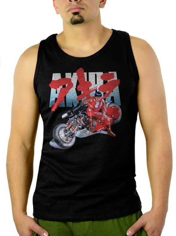AKIRA KANEDA JAPANESE RETRO ANIME Men Black Tank Top Sleeveless