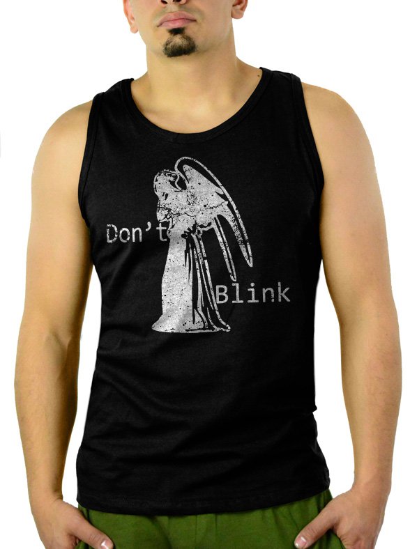 DON'T BLINK DOCTOR WHO WEEPING ANGEL Men Black Tank Top Sleeveless