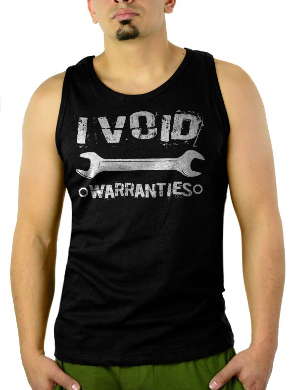 I Void Warranties Mechanic Wrench Men Black Tank Top Sleeveless