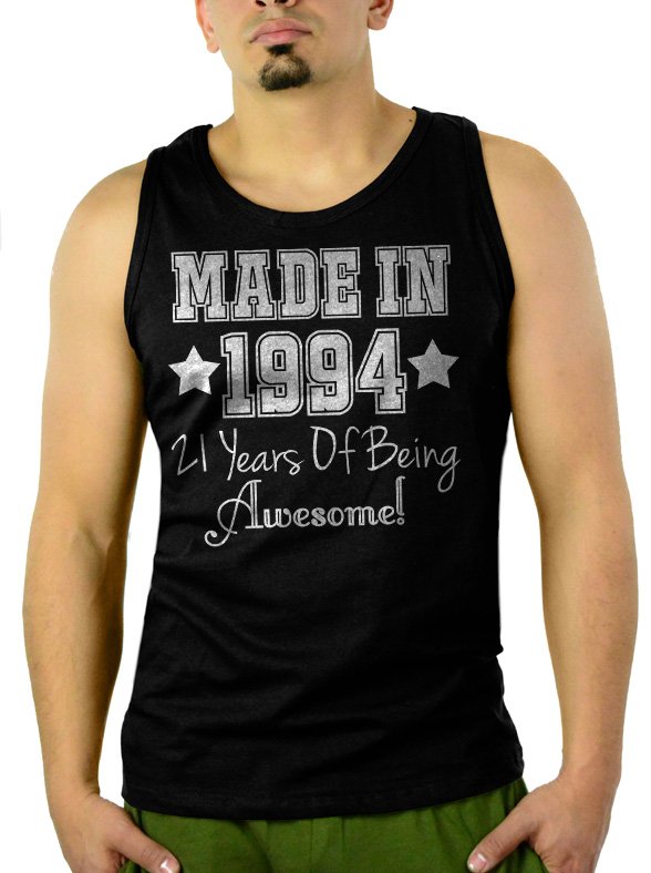 Made In 1994 - 21 Years Of Being Awesome Men Black Tank Top Sleeveless